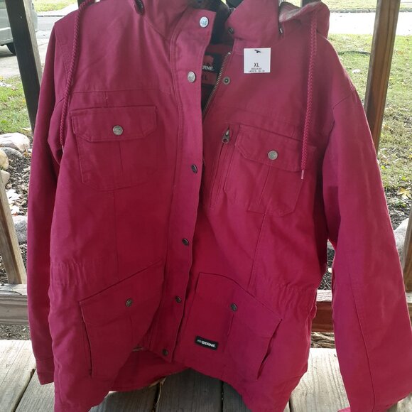SOLDNEW Berne Work Coat SZ XL Pink Canvas Softstone Sanded Duck Barn 100% Cotton - Picture 2 of 15
